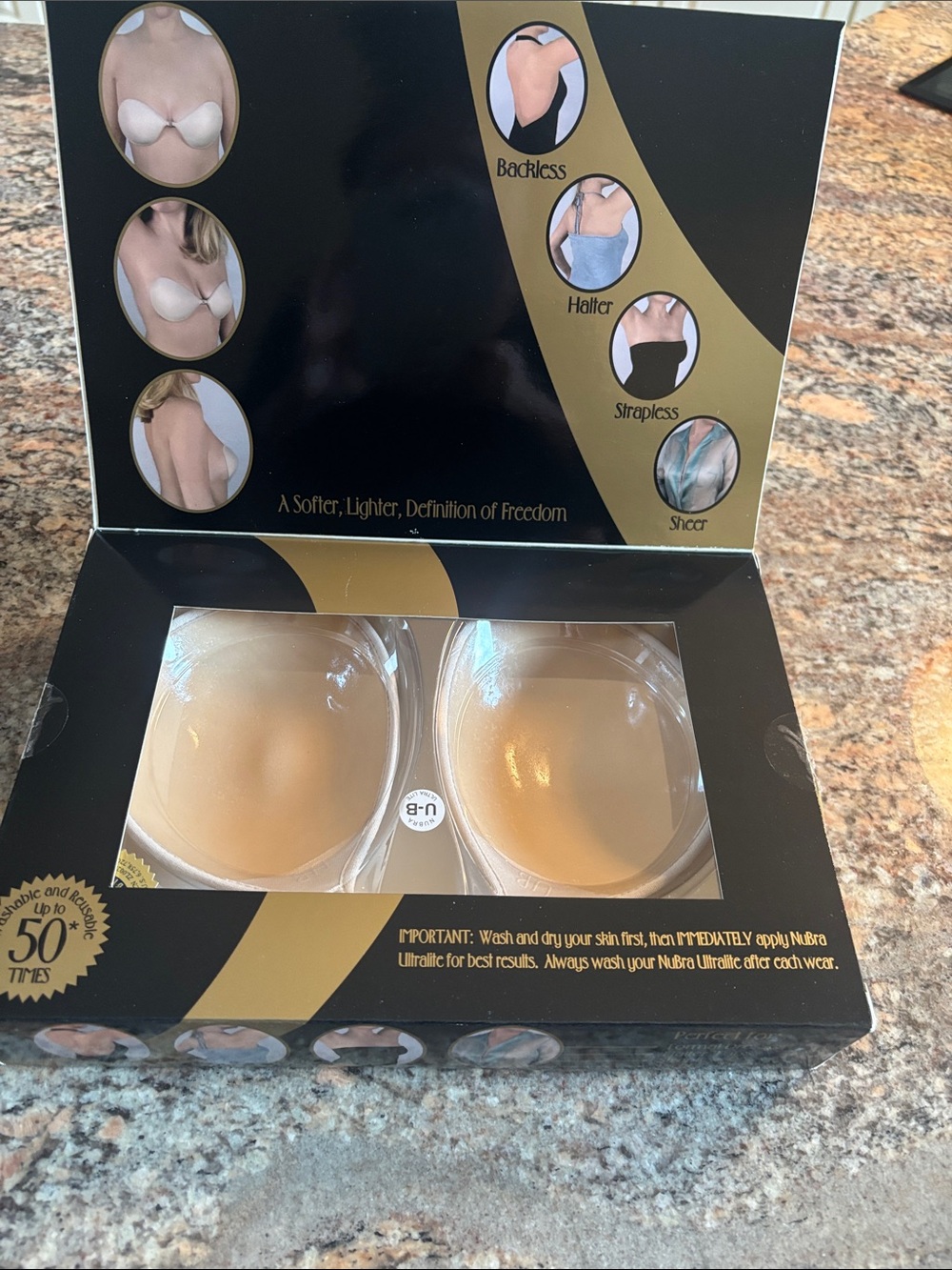 NuBra Ultralite Strapless Adhesive Bra - Beige - Picture 2 of 6